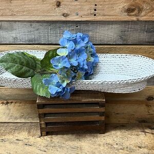 White Woven Oval Wicker Basket